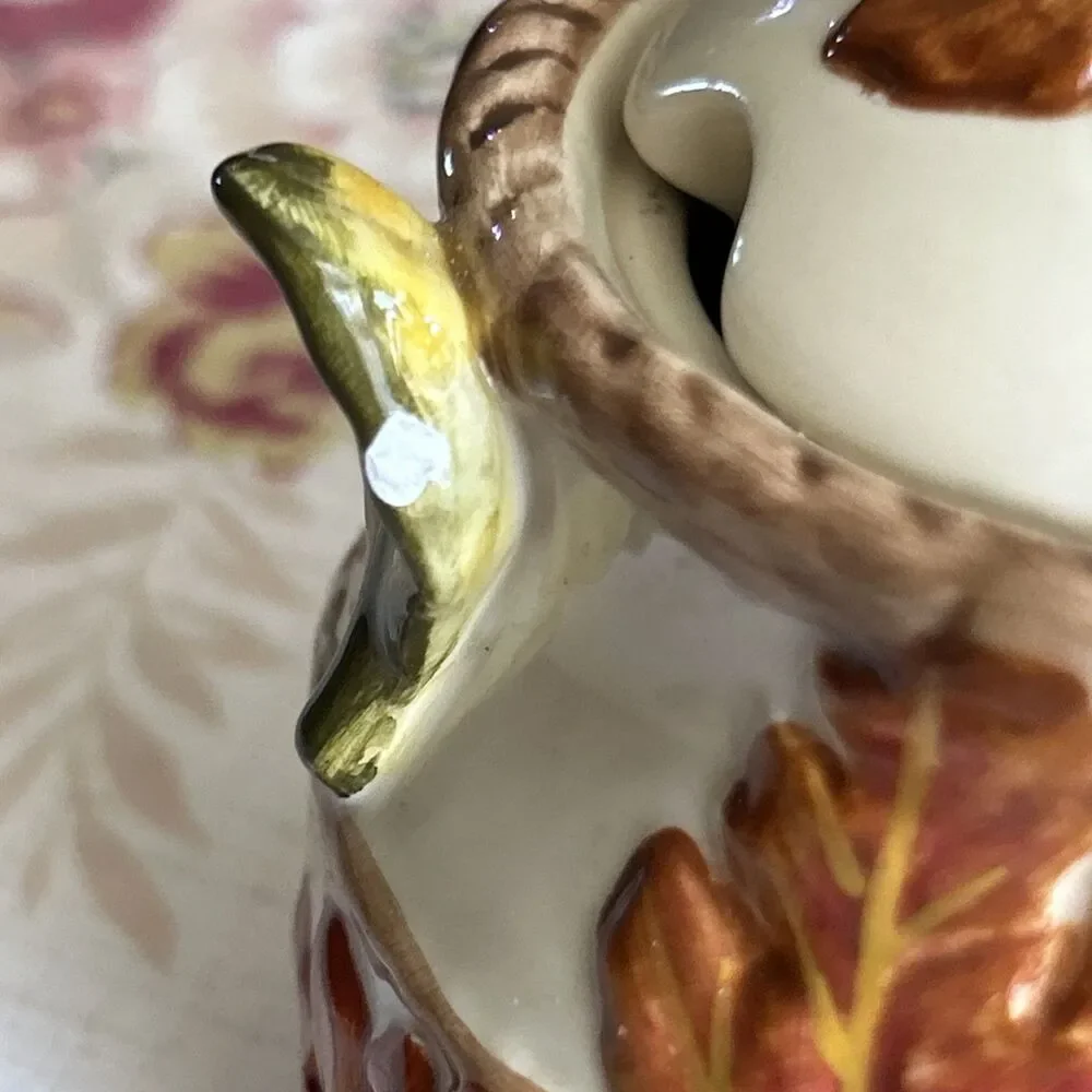 VINTAGE BICO - Autumn Leaves & Grapes Sugar Dish Or Honey Country And Fall Theme
